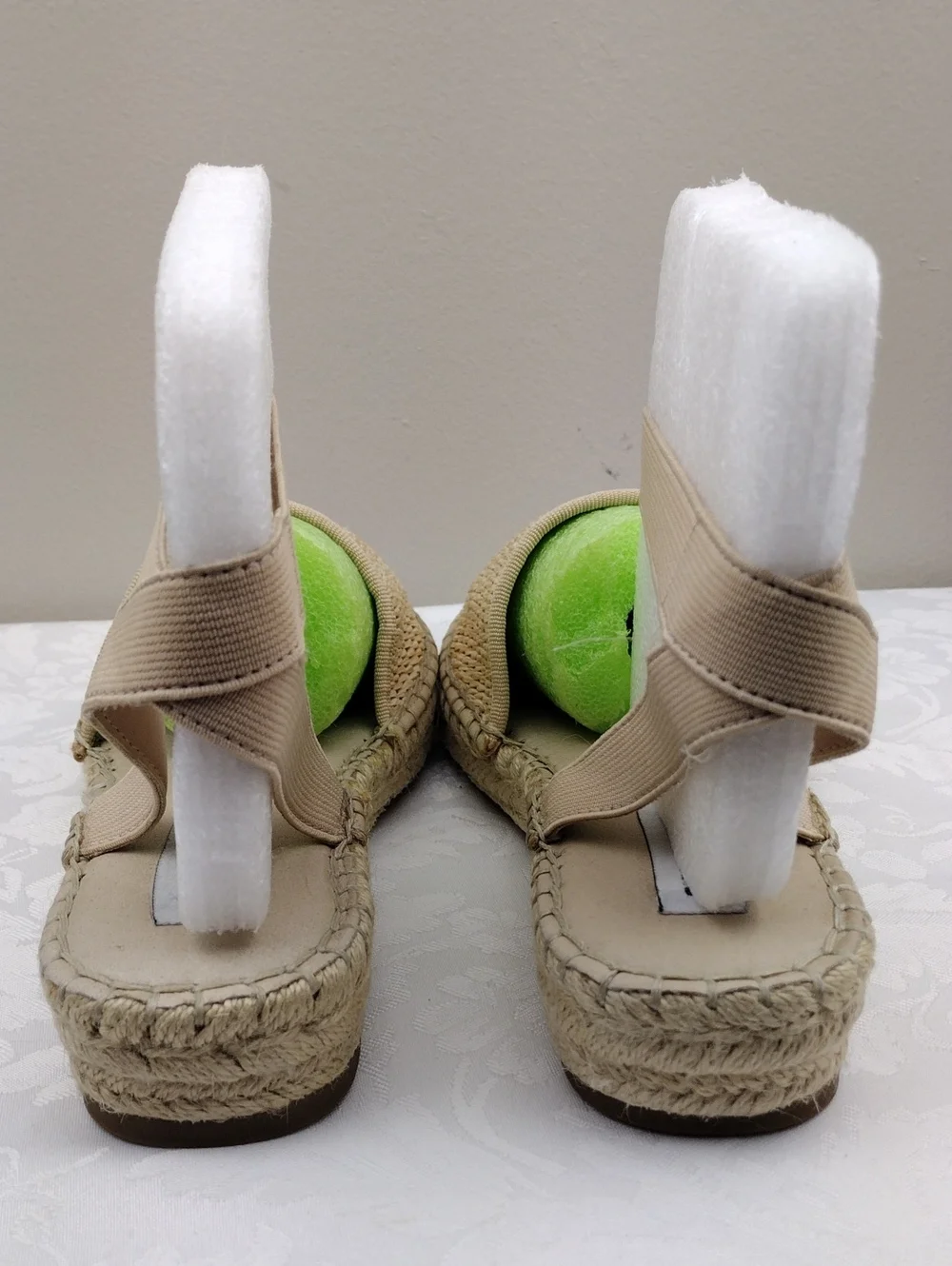 Steve Madden Marlene Wheat Woven Round Toe Elastic Ankle Strap Espadrille Sandal